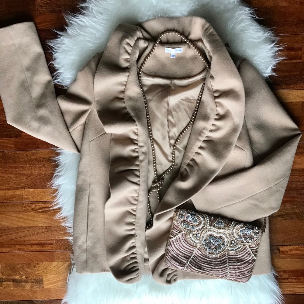 Bows & Sequins Nude Winter Coat